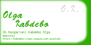 olga kabdebo business card